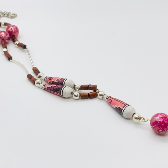 Handmade Peruvian Wood Beaded Necklace - Picture 1 of 3
